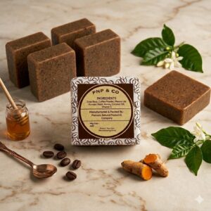 PNP & Co Handmade Coffee Soap with Vitamin E – 100% Natural Skin Nourishing Bath Bar for Dry & Normal Skin